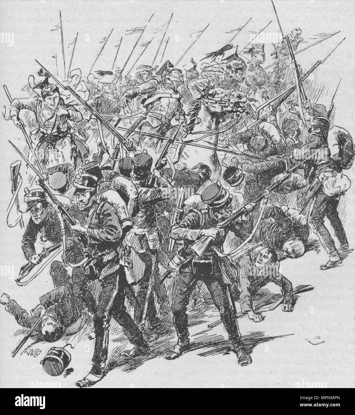 'The Charge of the Austrian Lancers', 1902. Artist: Unknown. Stock Photo