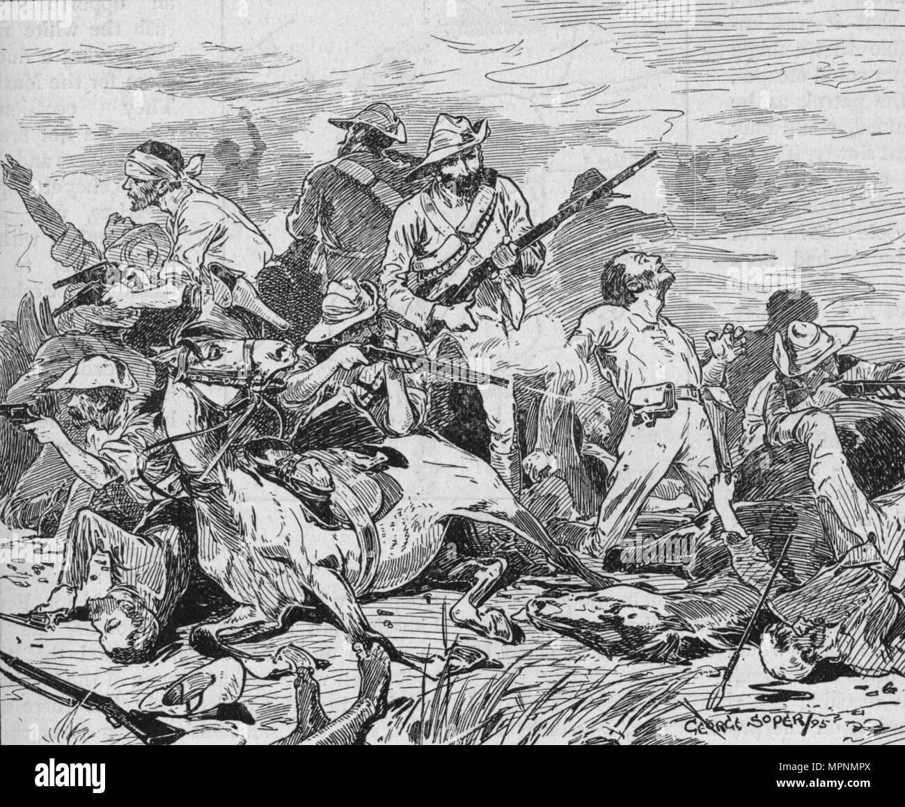 They Fought on Grimly, 1895, (1902). Artist: George Soper. Stock Photo