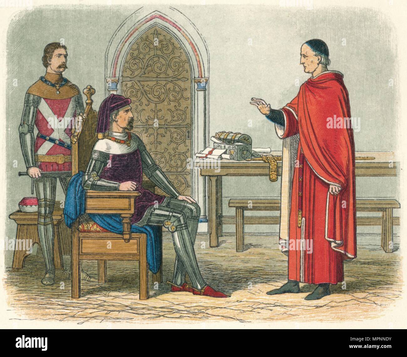 'Gascoigne refuses to sentence a prelate or peer', 1405 (1864). Artist: James William Edmund Doyle. Stock Photo