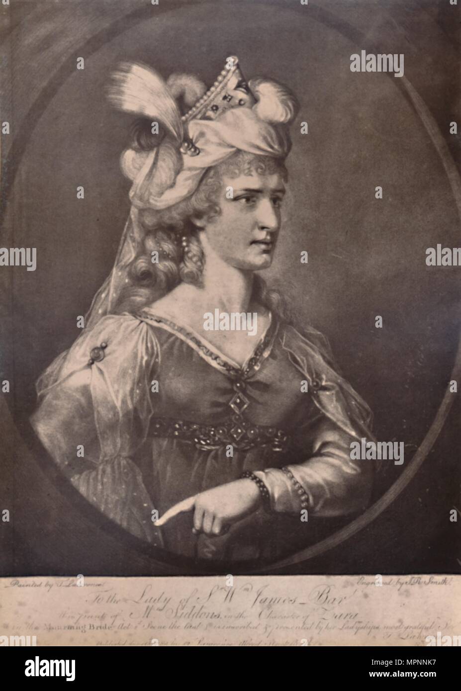 Sarah Siddons, Welsh actress, as Zara in William Congreve's play The Mourning Bride, c1783 (1894). Artist: John Raphael Smith. Stock Photo