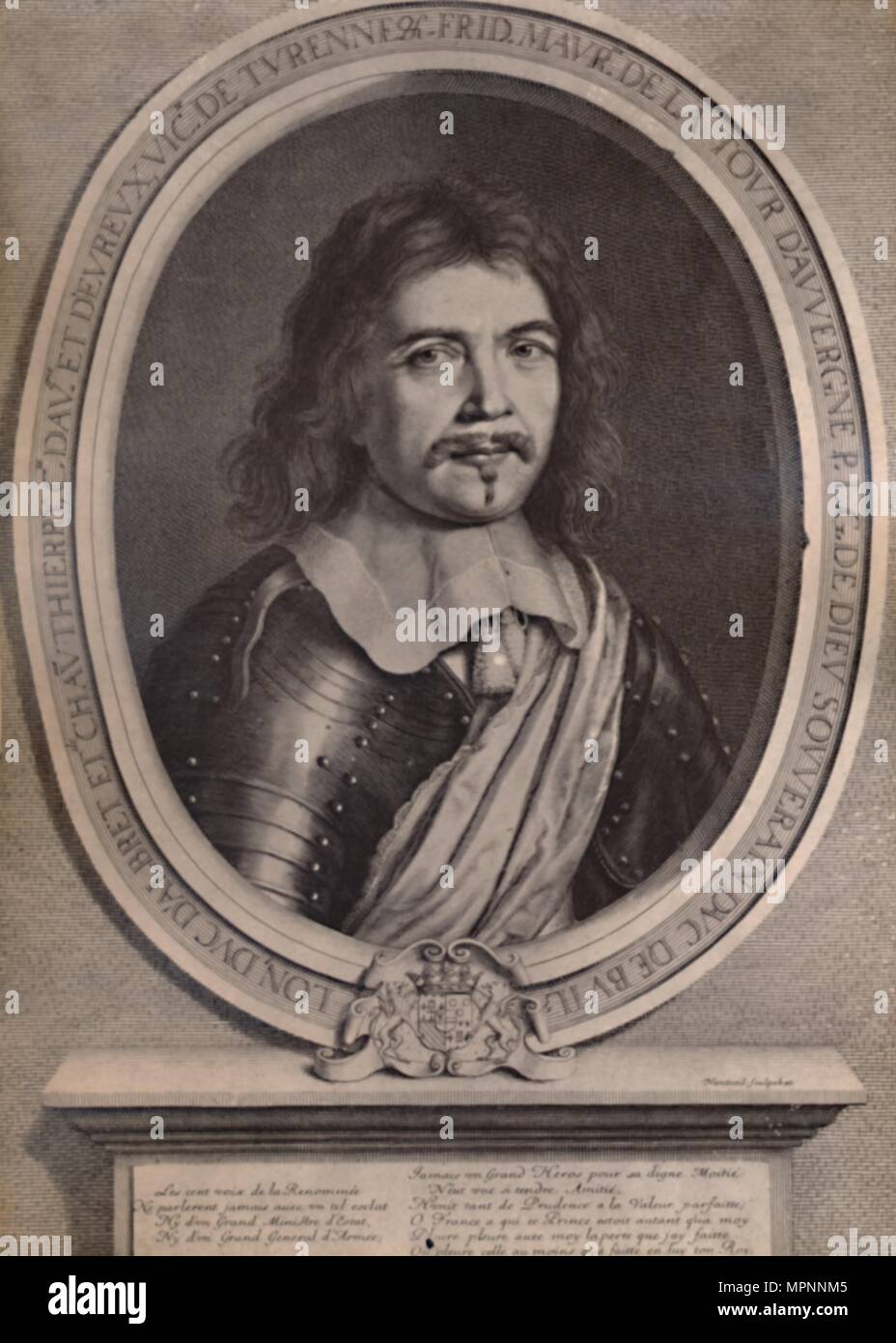 Frederic Maurice de la Tour d'Auvergne, Duke of Bouillon, French soldier, 17th century (1894). Artist: Robert Nanteuil. Stock Photo