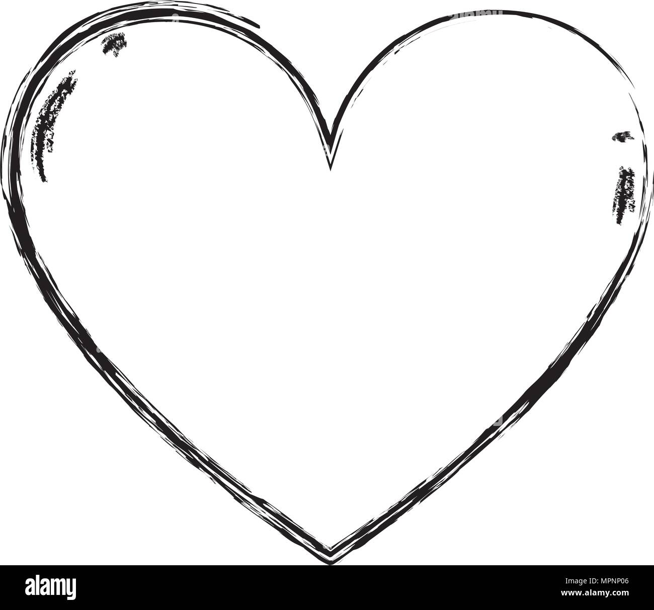 grunge shape heart symbol of passion and love vector illustration Stock ...