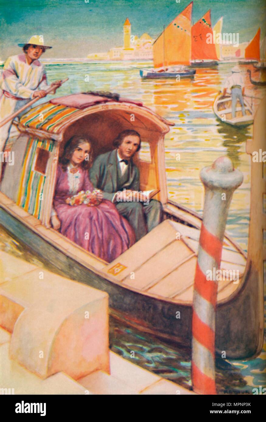 'The Brownings in the Gondola City',  c1925. Artist: Arthur Percy Dixon. Stock Photo