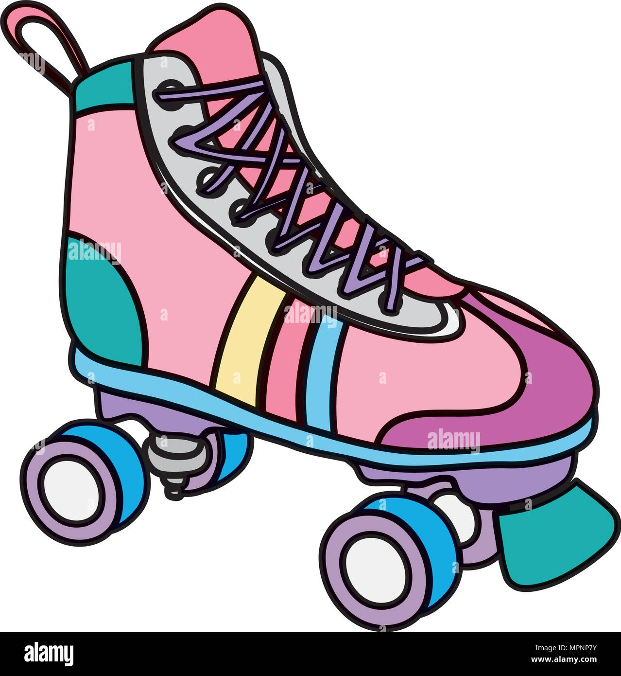 color roller skate style fun sport vector illustration Stock Vector Image &  Art - Alamy