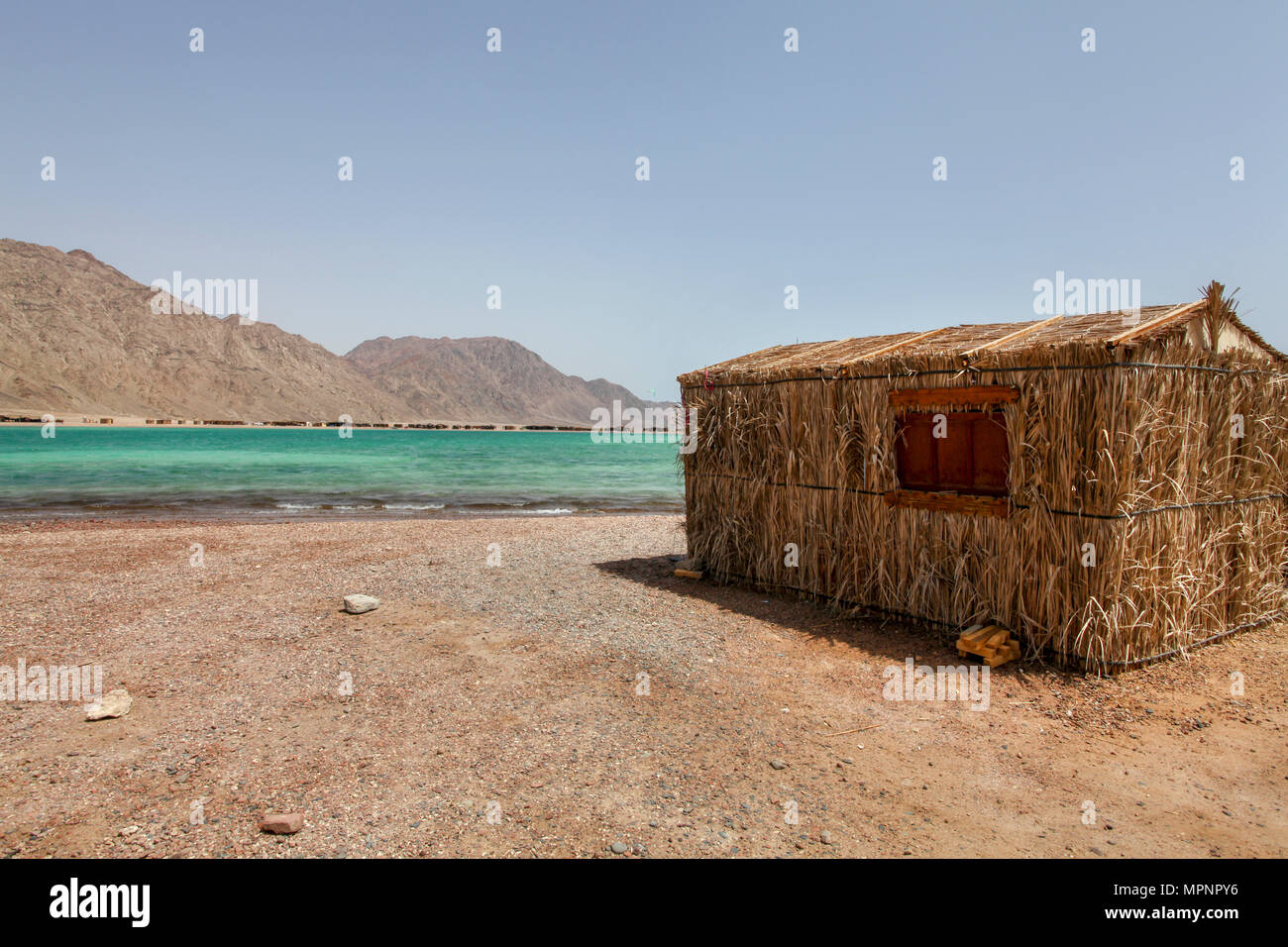 The camping site at the Blue Lagoon resort (Dahab), Sinai, Egypt Stock Photo