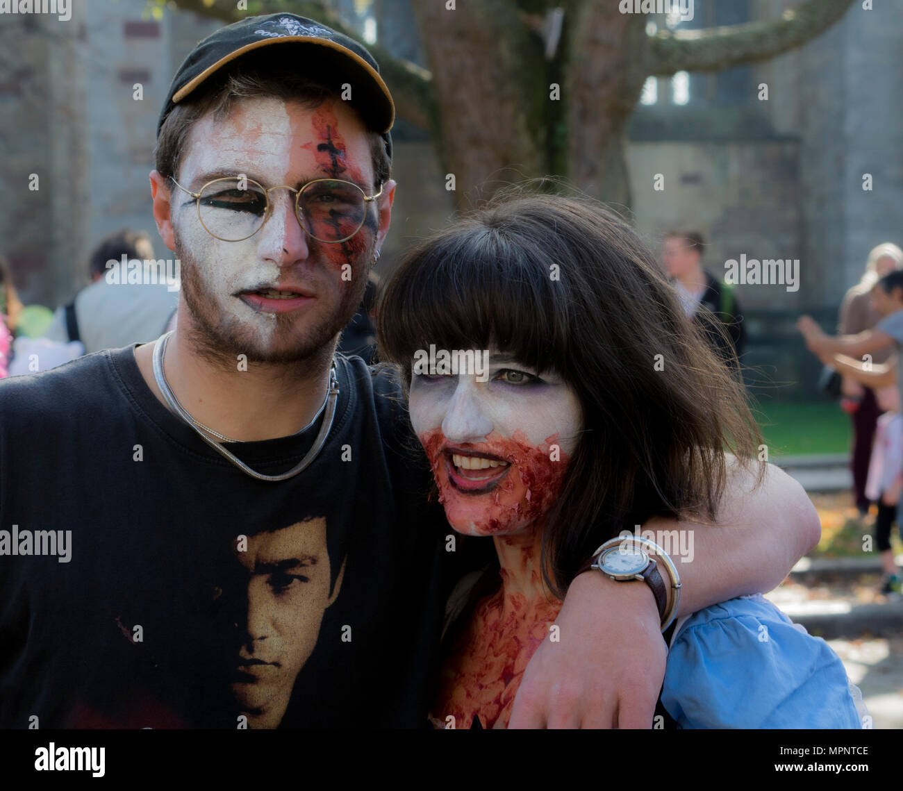 Bristol Zombie walk, and annual event around Hallwoween, where everyone dresses up Stock Photo