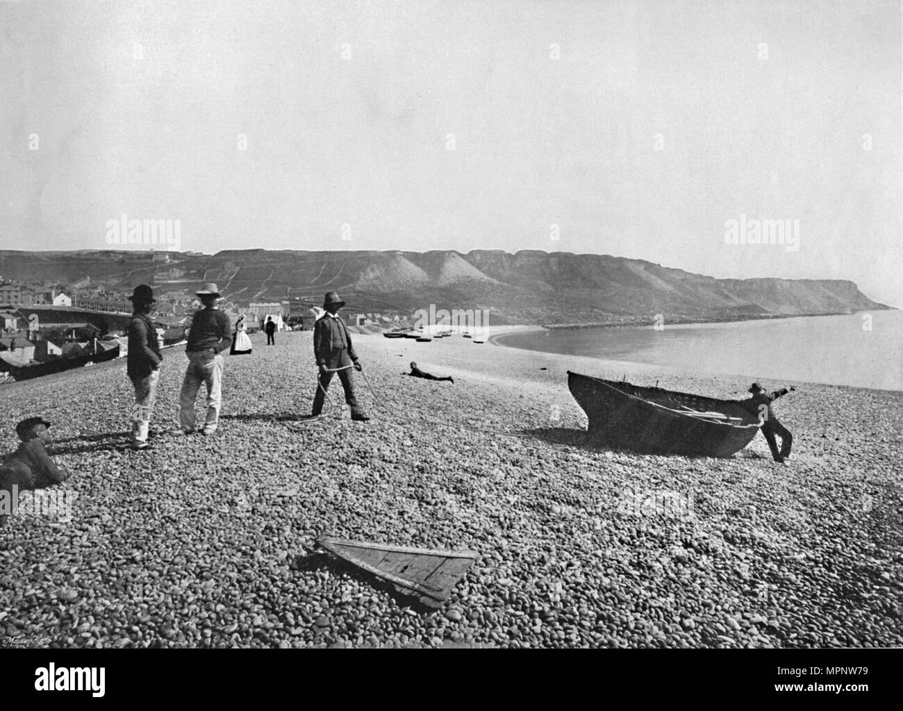 Portland The Chesil Beach', 1895. Artist Unknown Stock Photo Alamy