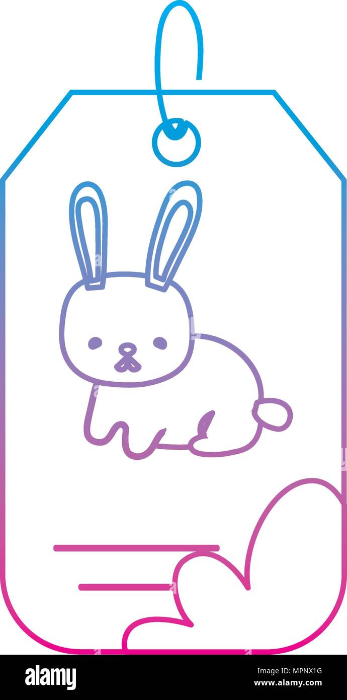 degraded line tag rabbit running wild animal Stock Vector Image & Art ...