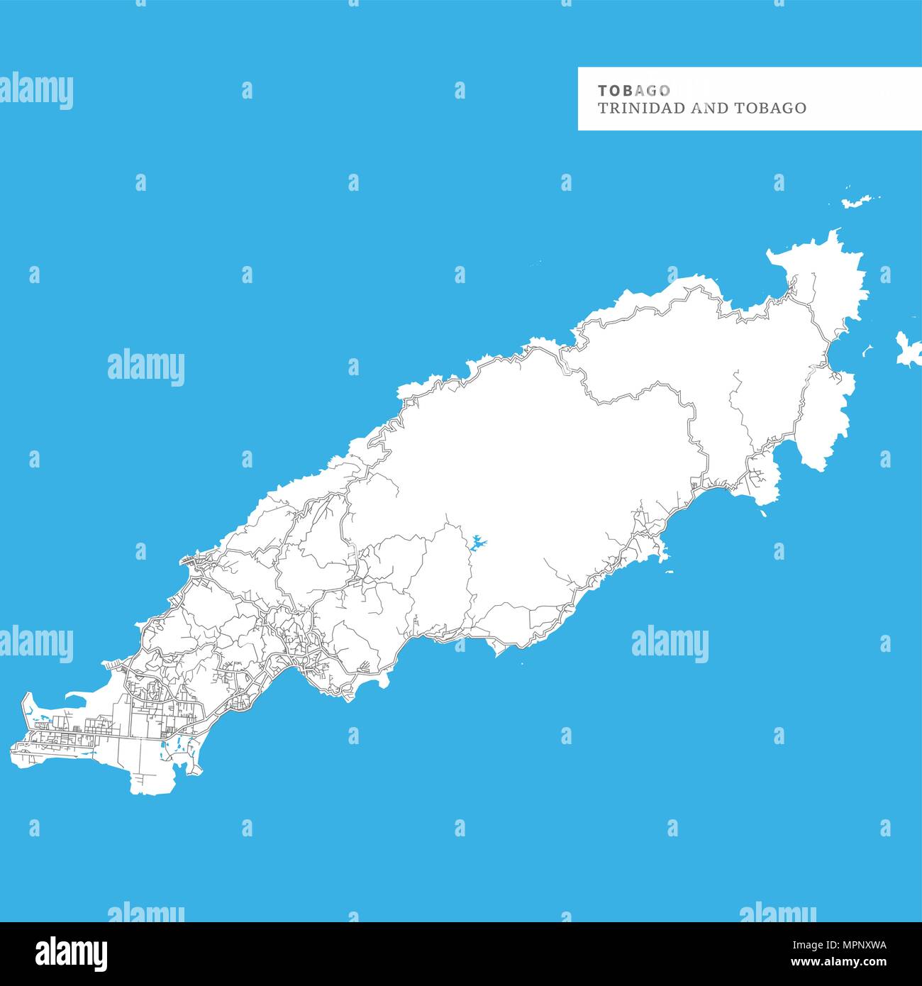 A Map Of Tobago Map Of Tobago Island, Trinidad And Tobago, Contains Geography Outlines For  Land Mass, Water, Major Roads And Minor Roads Stock Vector Image & Art -  Alamy