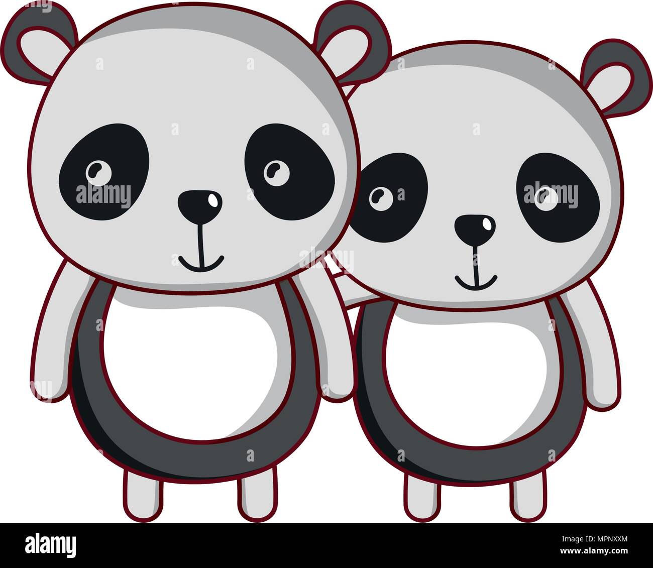 couple panda together cute animal Stock Vector Image & Art - Alamy