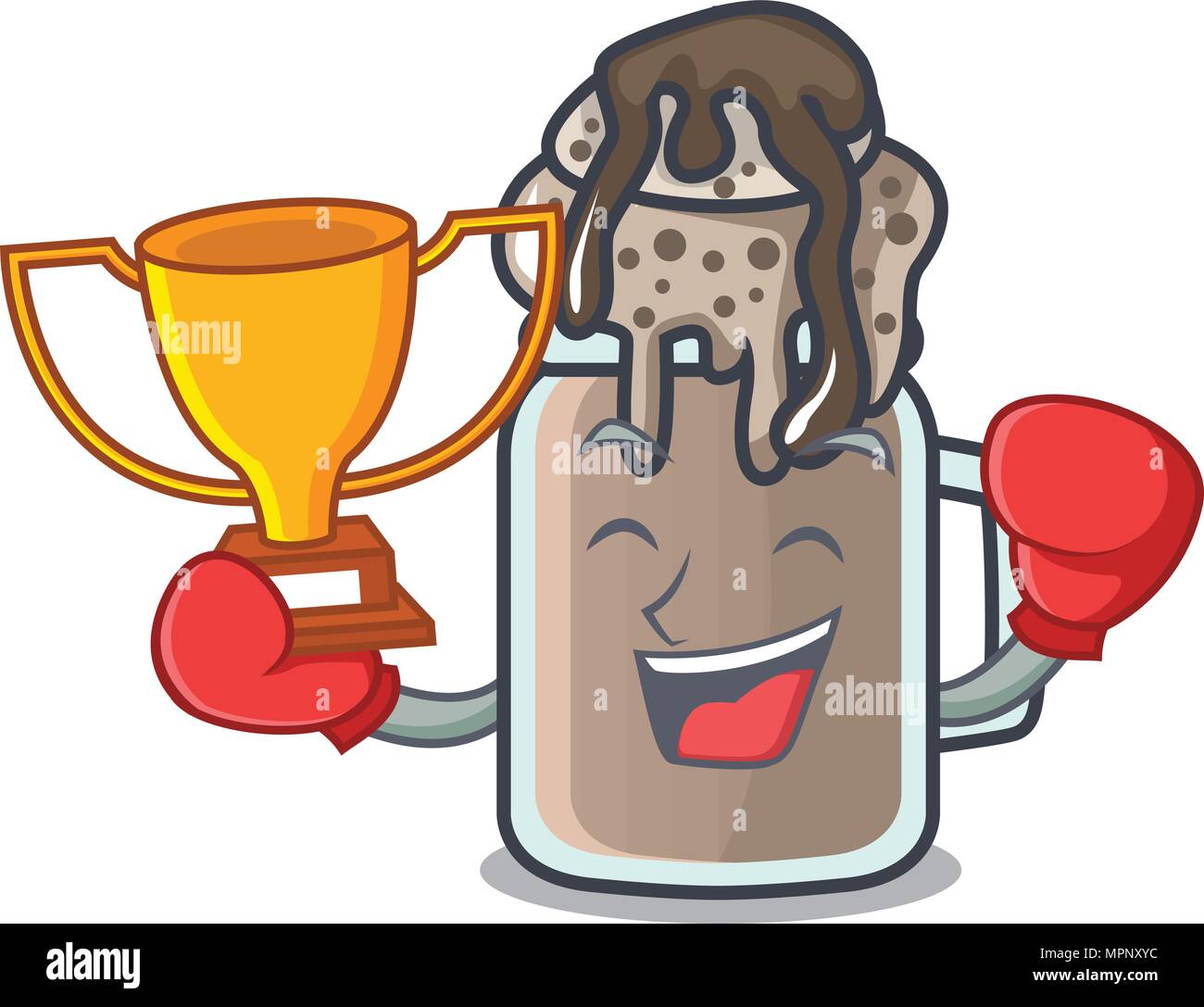 Boxing winner milkshake mascot cartoon style Stock Vector Image & Art ...