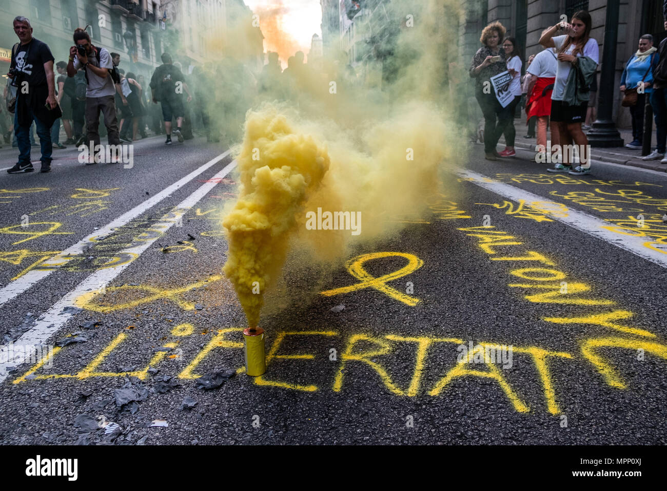 A Yellow Smoke Pipe Is Seen On A Painted Floor With The Word