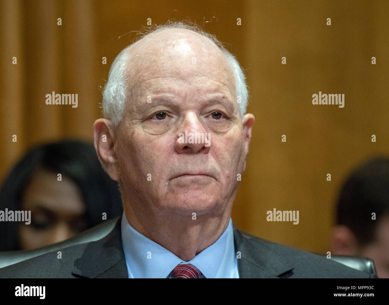 United States Senator Ben Cardin (Democrat of Maryland) listens as US Secretary of State Mike Pompeo appears before the to 'Review the FY 2019 State Department budget request' on Capitol Hill in Washington, DC on Thursday, May 24, 2018. Prior to delivering his prepared remarks, Secretary Pompeo read a letter from US President Donald J. Trump to North Korean leader Kim Jong-un cancelling their planned summit in Singapore on June 12, 2018 Credit: Ron Sachs/CNP /MediaPunch Stock Photo
