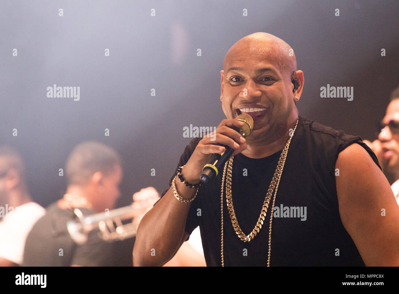 London, United Kingdom. 24 May, 2018. Gente de Zona perform in London, United Kingdom. Credit: Brayan Lopez/Alamy Live News. Stock Photo