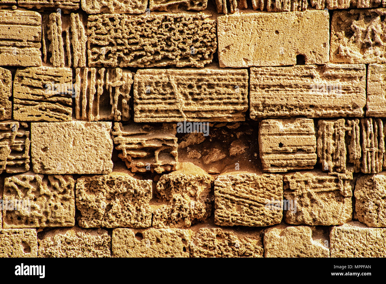 Background pattern from old tiled wall Stock Photo