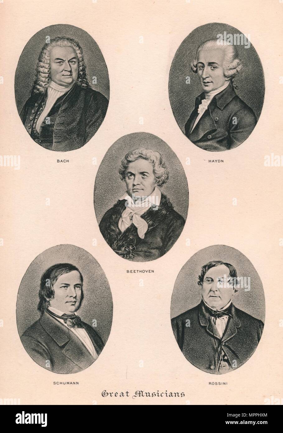 'Great Musicians - Plate III.', 1895. Artist: Unknown. Stock Photo