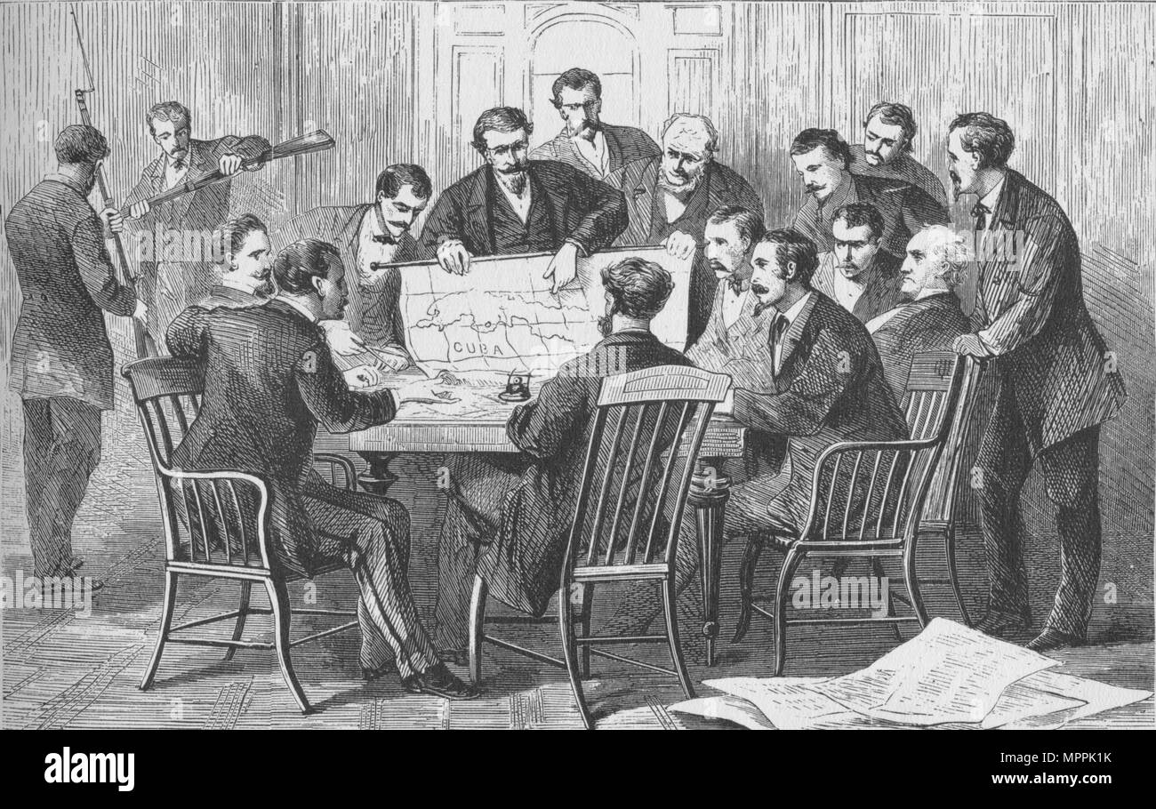 'The Cuban insurrectionists's meeting in their headquarters, on the ...