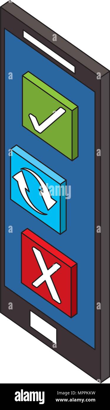 smartphone device with buttons isometric icon vector illustration design Stock Vector