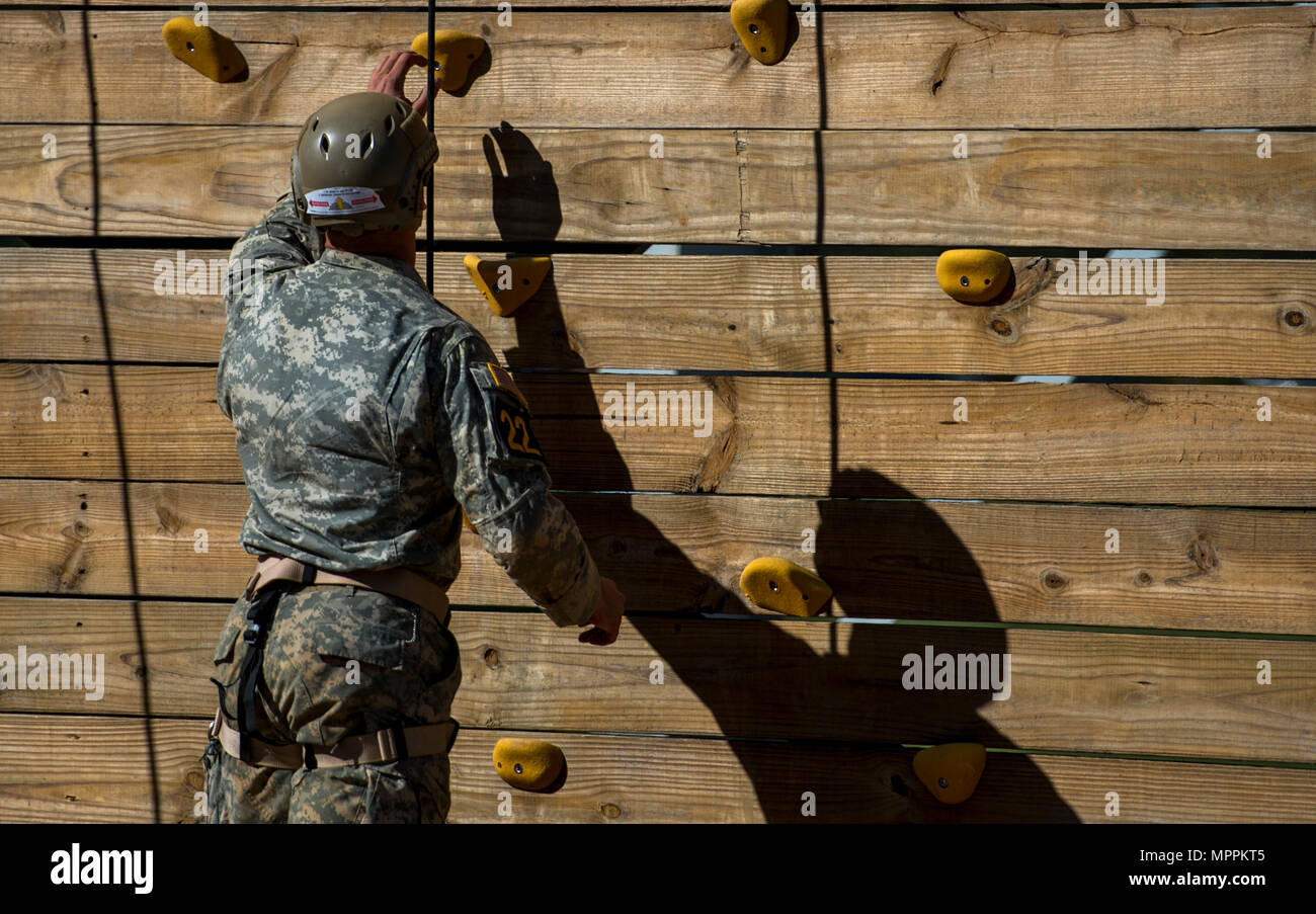 Army Ranger Ladder Man A U.S. Army Ranger with the 7th Infantry Division climbs a tower during ...
