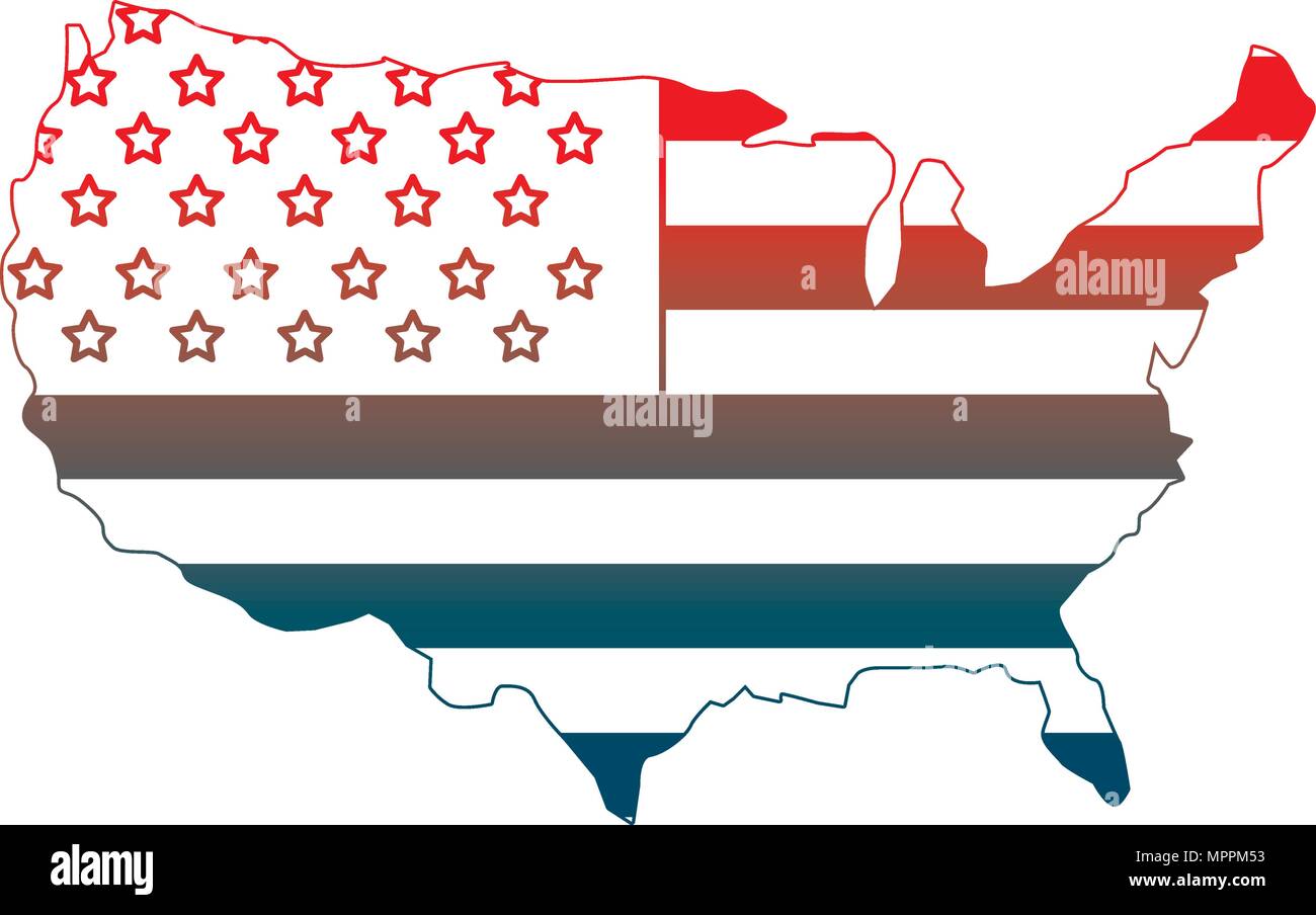 united states of america map with flag vector illustration design Stock ...