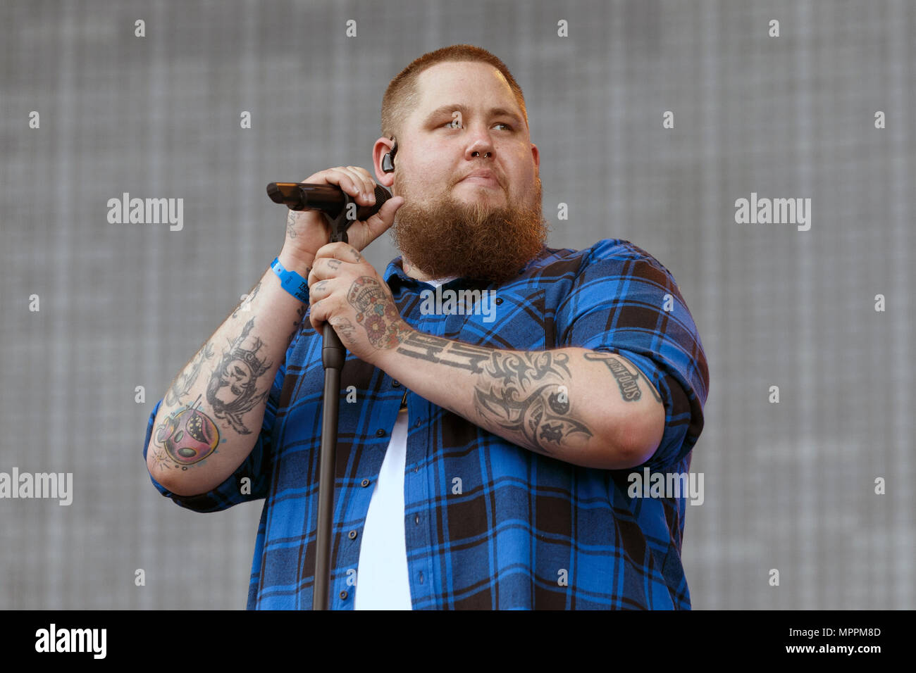 Rag'n'Bone Man performing live at TRNSMT Festival. Rag and Bone Man, Rag'n'Bone Man onstage, Rag'n'Bone Man in concert. Stock Photo