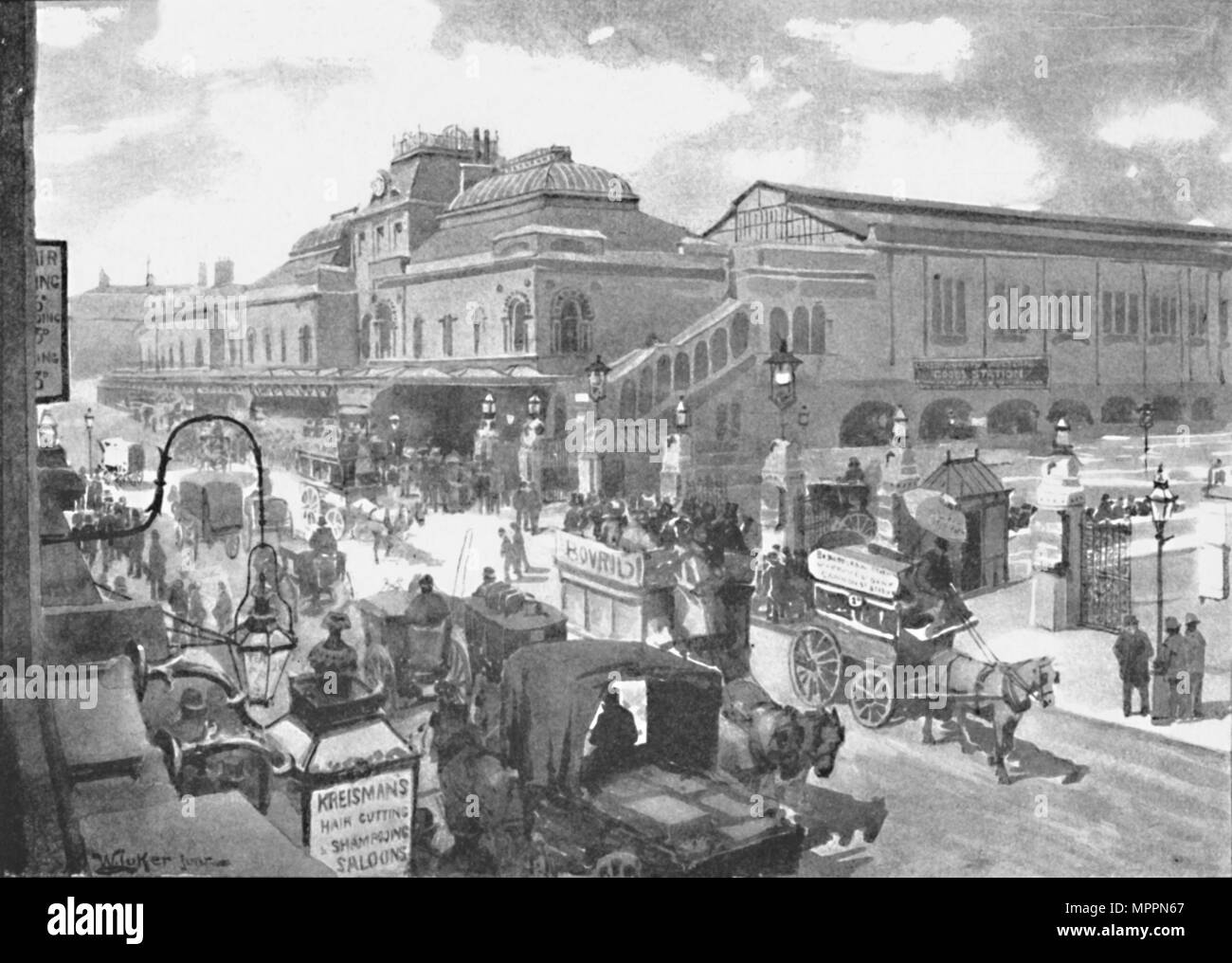 'Liverpool Street Station', 1891. Artist: William Luker. Stock Photo