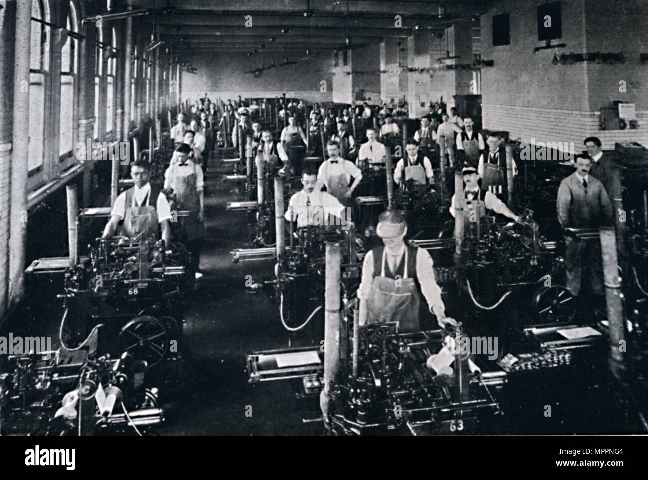 'The U.S.A. Government Printing Office also operates 126 Casting Machines', 1916. Artist: Unknown. Stock Photo