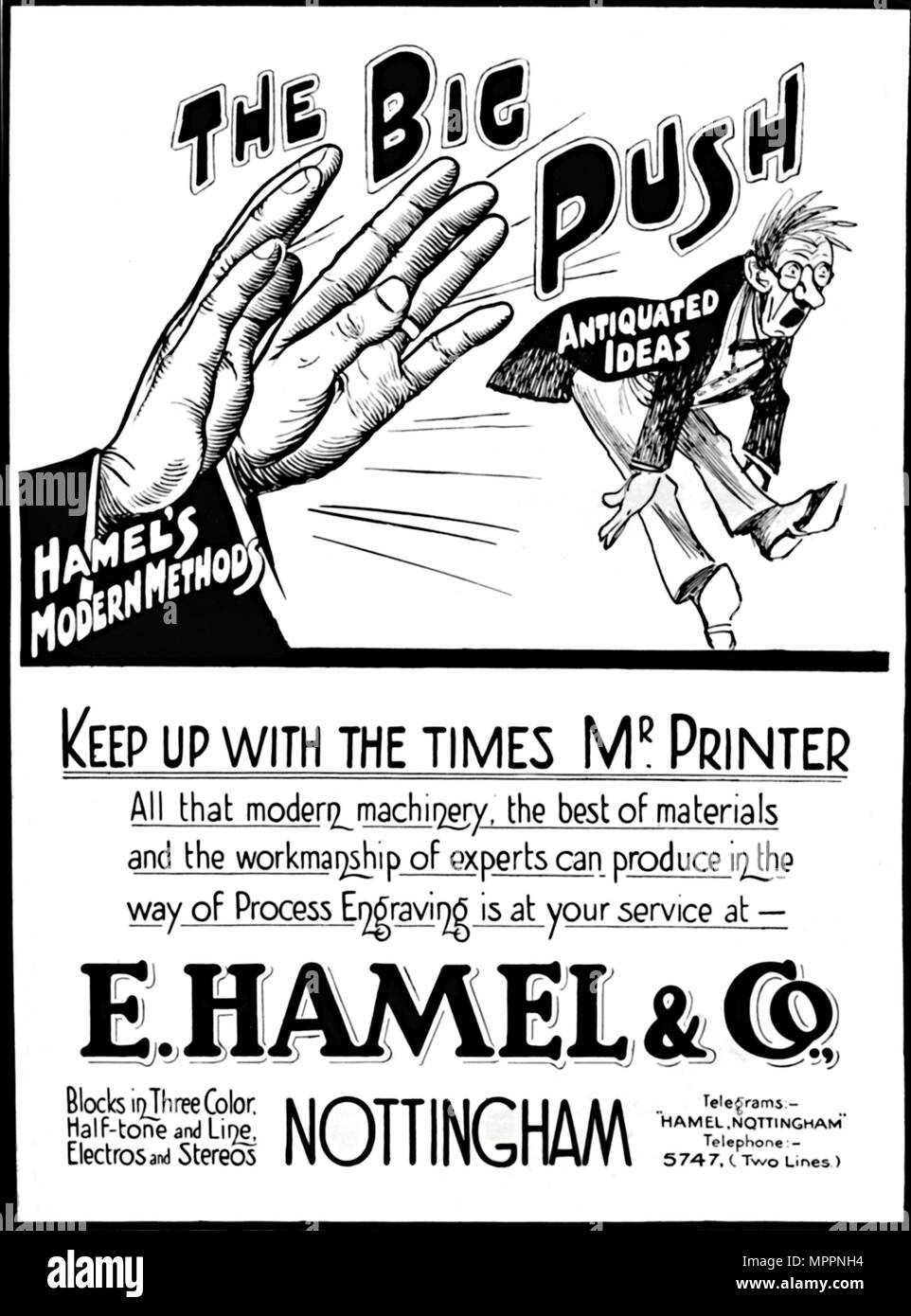 'The Big Push - E. Hamel & Co. advert', 1916. Artist: E Hamel & Co. Stock Photo