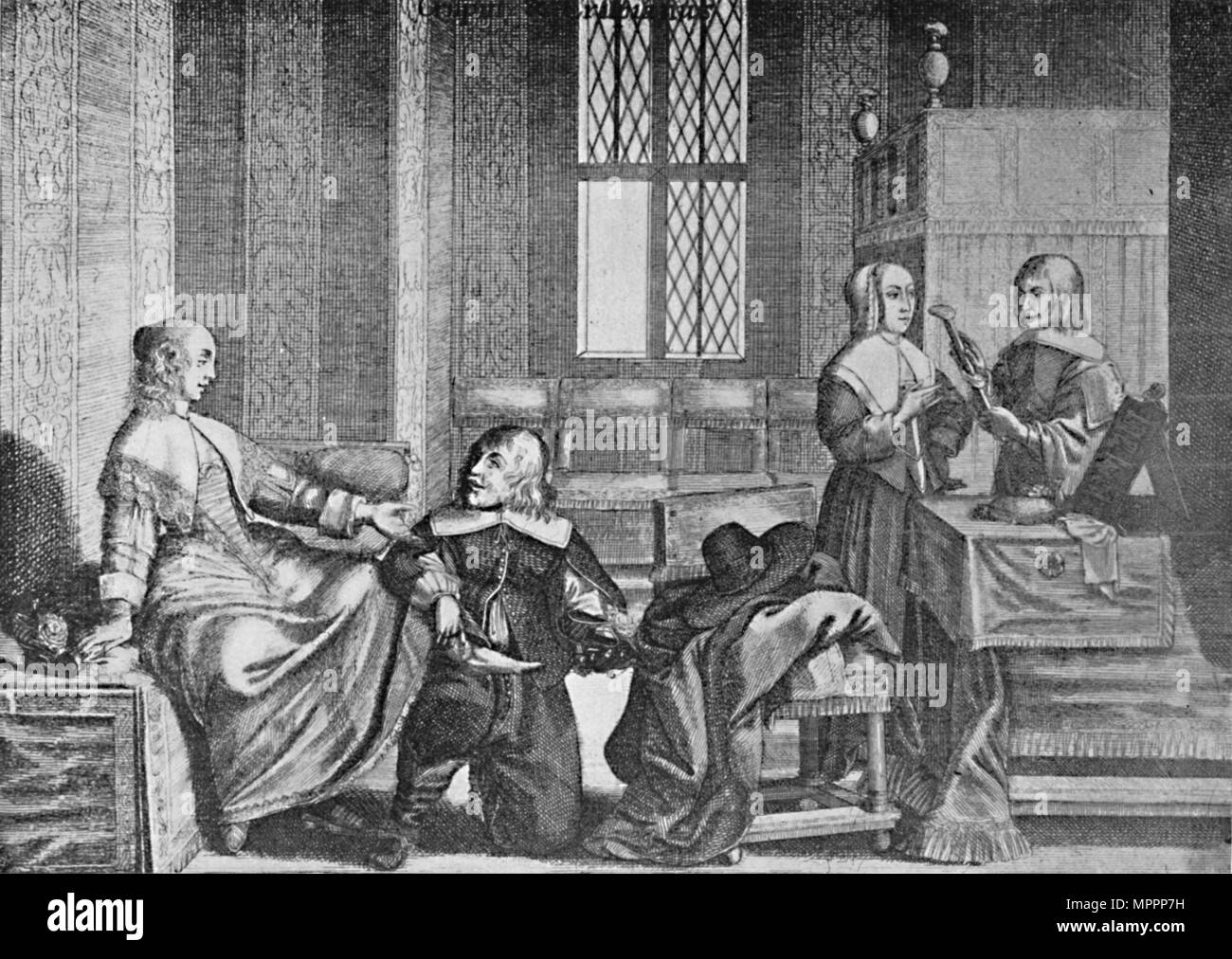 'A Lady Buying Shoes', c1650, (1903). Artist: Wenceslaus Hollar. Stock Photo