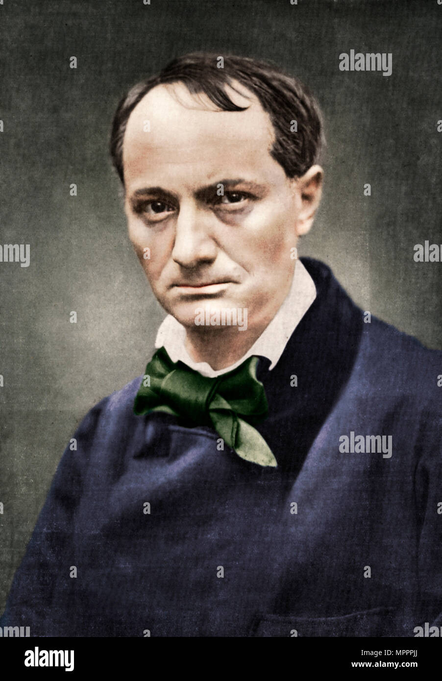 Charles Baudelaire, influential French poet, critic and translator, mid-19th century.  Artist: Unknown. Stock Photo