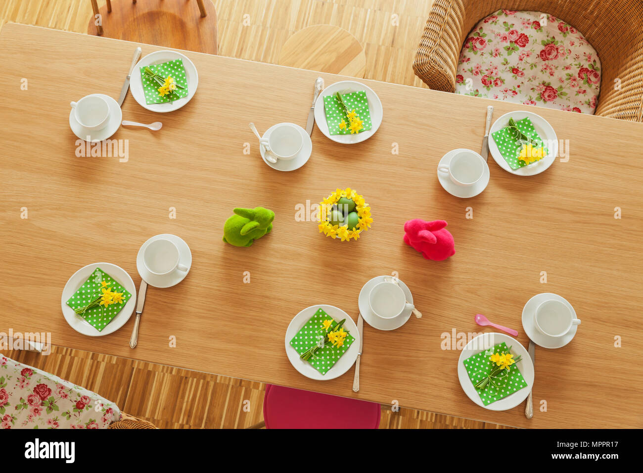 Laid Easter table Stock Photo