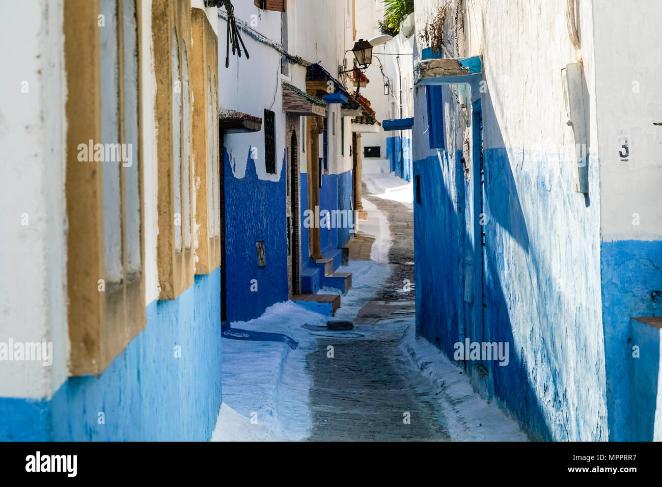 Morocco, Rabat, narrow alley Stock Photo
