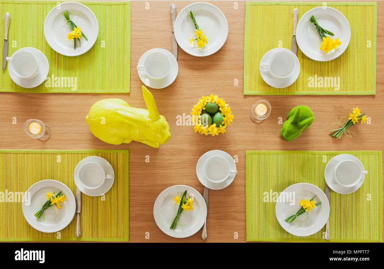 Laid Easter table Stock Photo