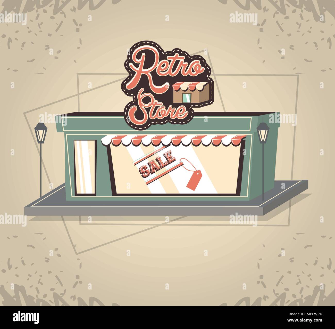 retro store building front vector illustration design Stock Vector ...