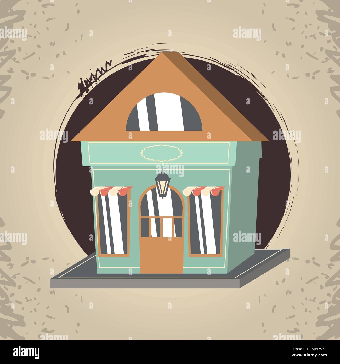 Old Store Vector retro store building front vector illustration design Stock Vector ...