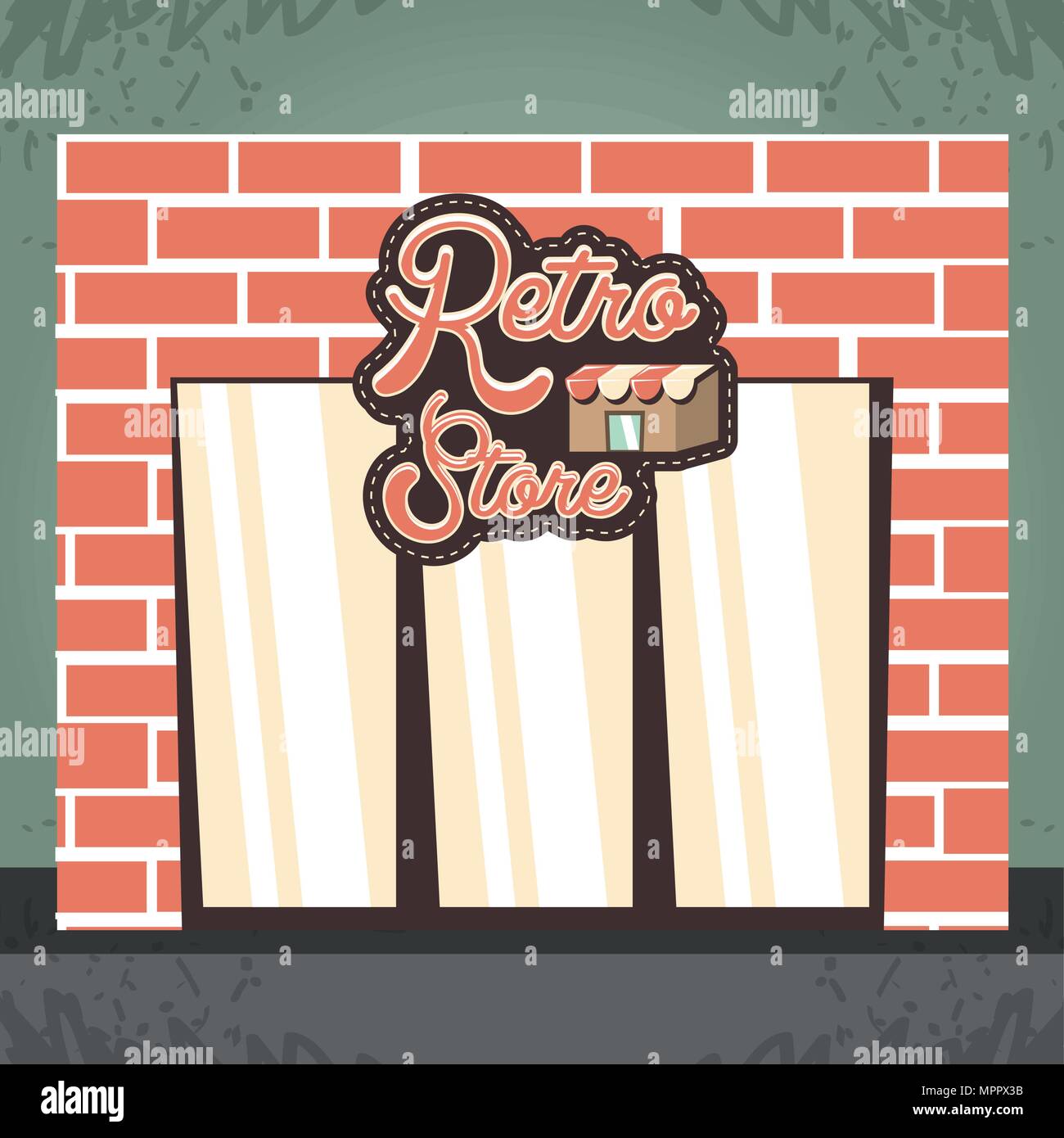 retro store building front vector illustration design Stock Vector ...