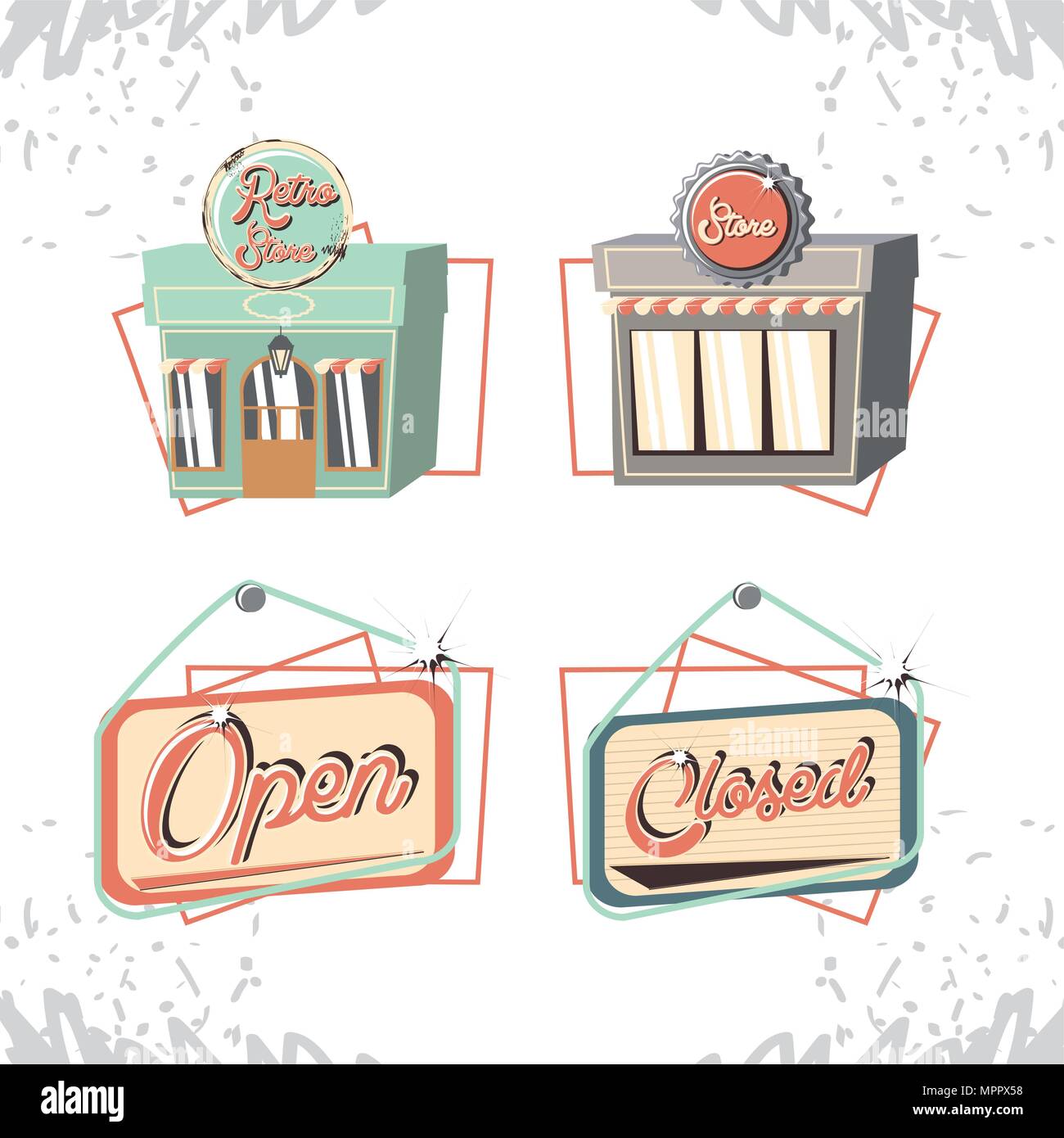 retro store style set icons vector illustration design Stock Vector ...