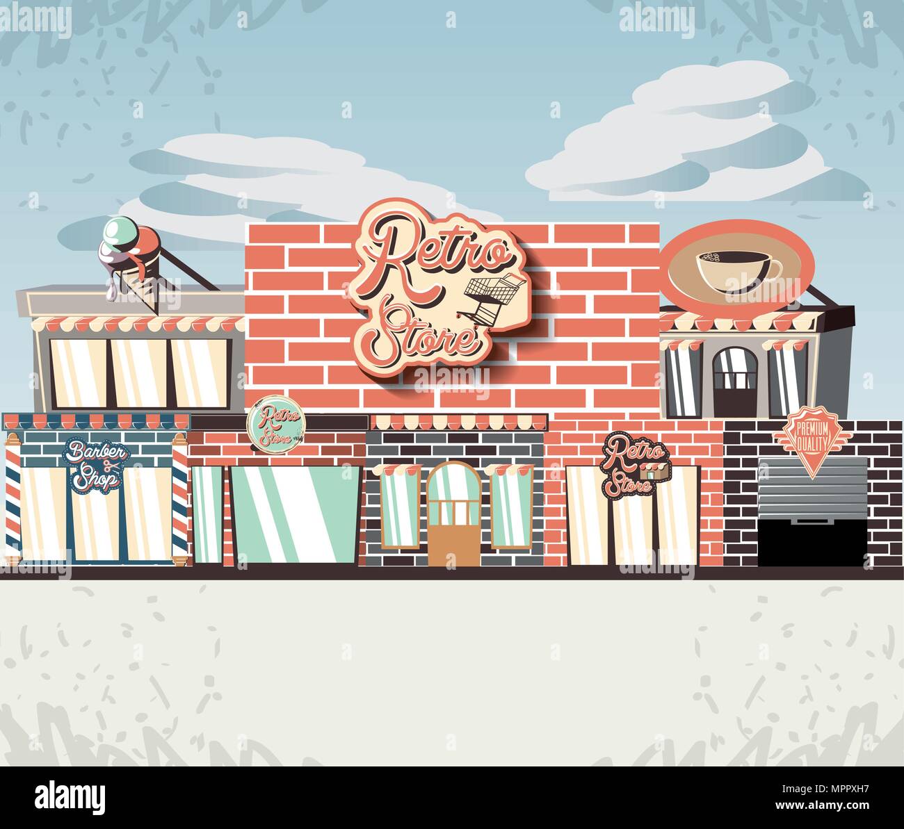 Old Store Vector retro store building front vector illustration design Stock Vector ...