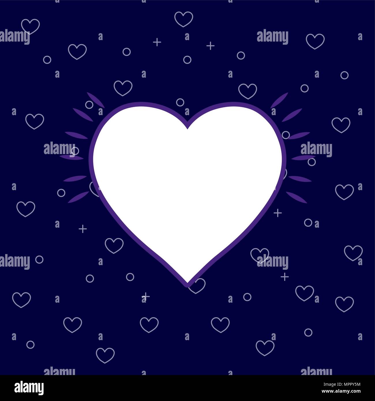 heart icon over purple background, colorful line design. vector ...