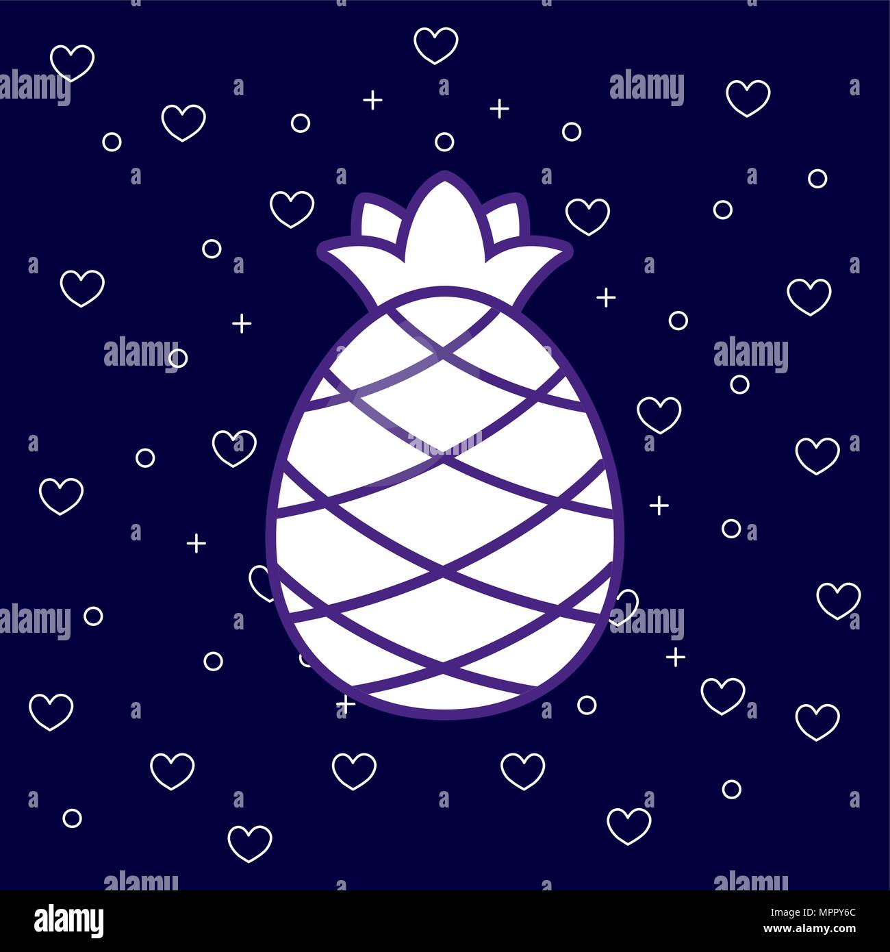 pineapple fruit icon over blue background, colorful design. vector