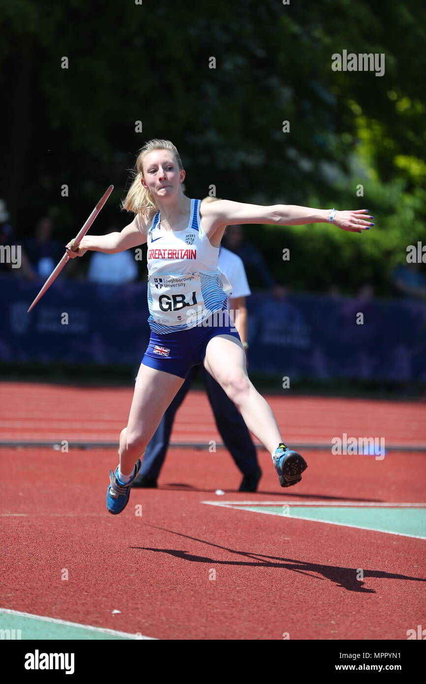 Loughborough, England, 20th, May, 2018. Bethan Rees competing in the ...