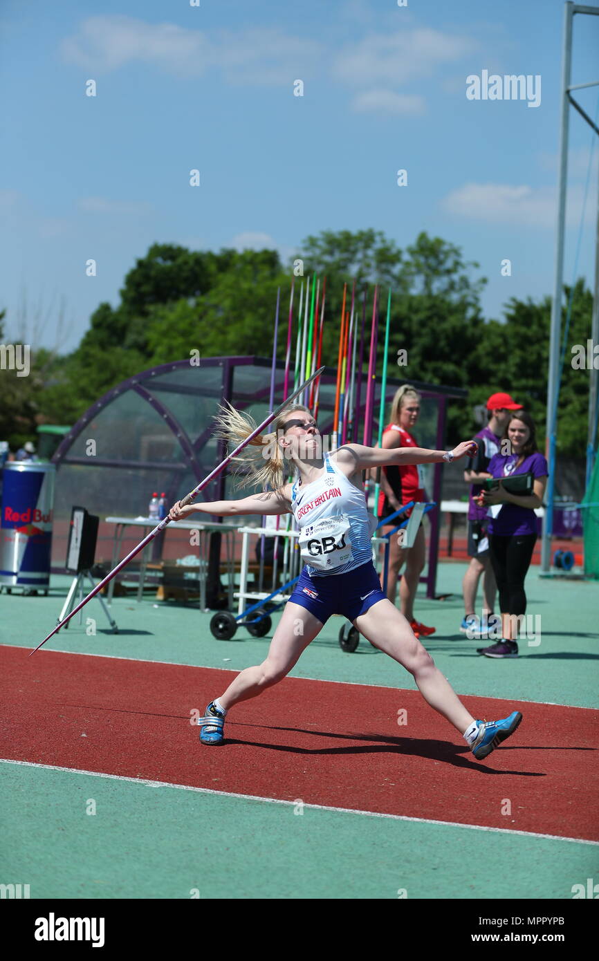 Loughborough, England, 20th, May, 2018. Bethan Rees competing in the ...
