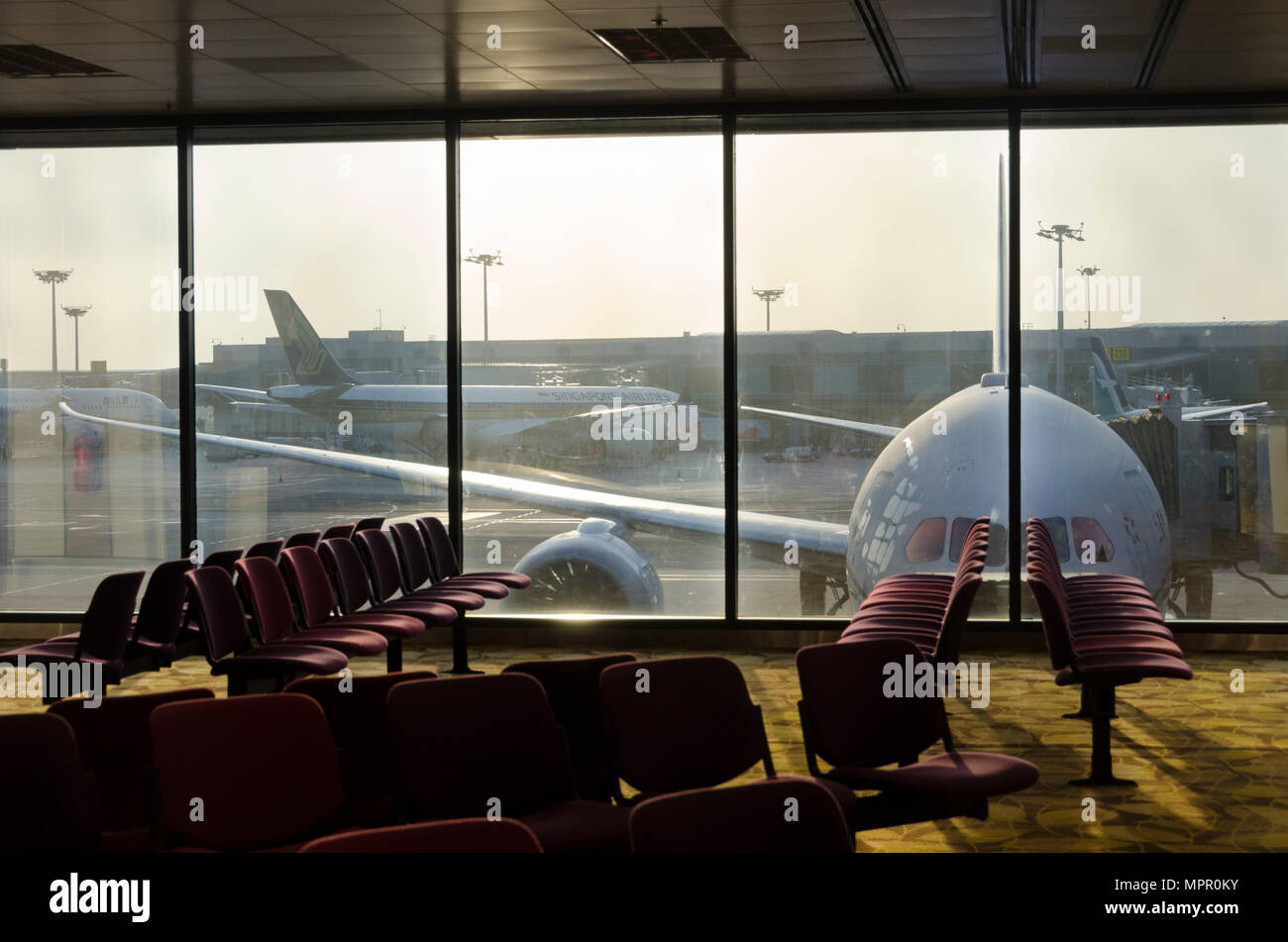 Departure Gate, Terminal 2, Changi Airport, Singapore Stock Photo