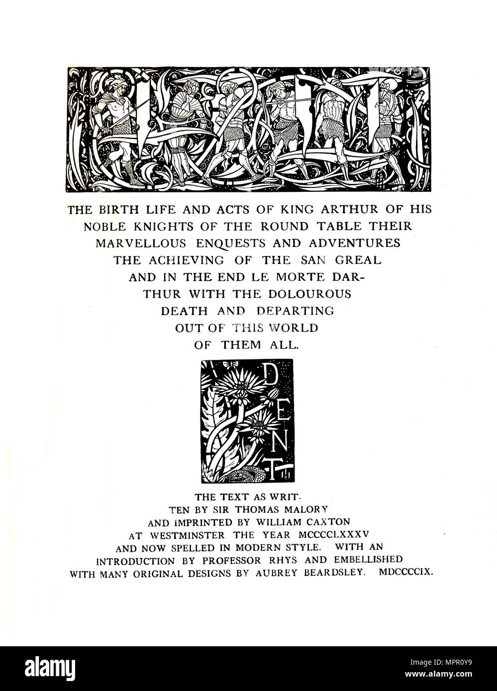 'Title-Page Designed by Aubrey Beardsley for Messrs. J. M. Dent and Sons Ltd', 1909, (1914).  Artist: Aubrey Beardsley. Stock Photo