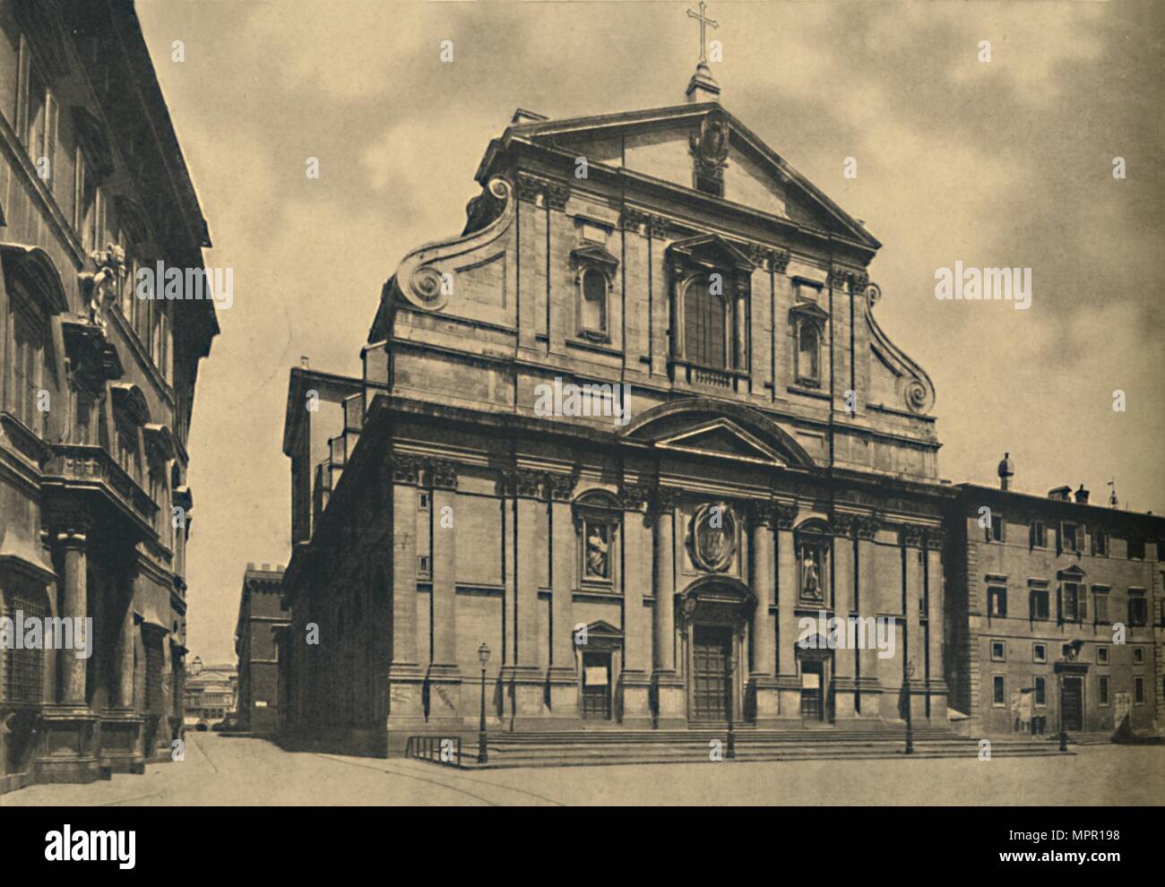 'Roma - Facade of the Church of the Gesu, by Giacomo della Porta', 1910. Artist: Unknown. Stock Photo