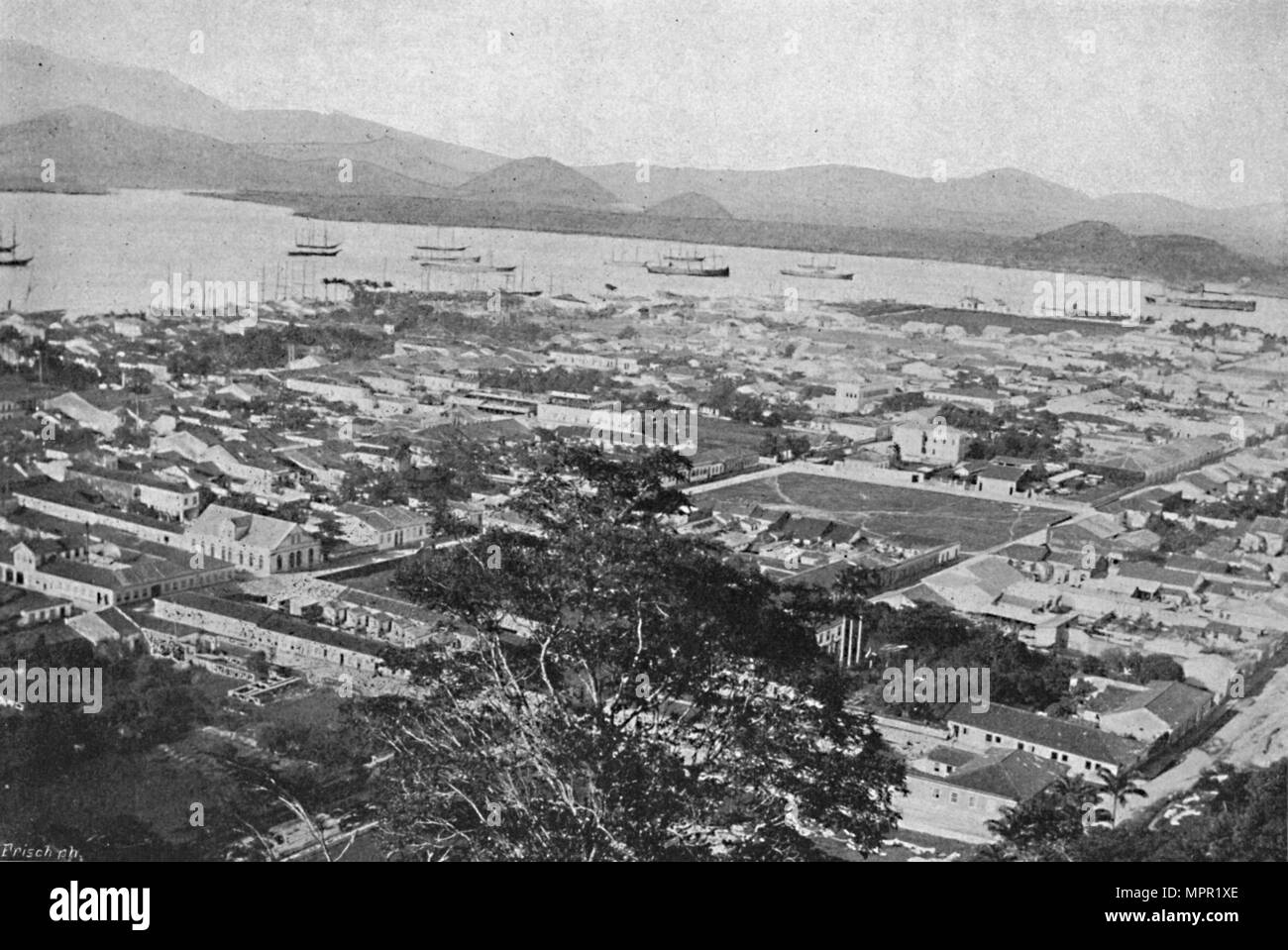 'Vista Geral de Santos', (General view of Santos), 1895. Artist: Paulo Kowalsky. Stock Photo