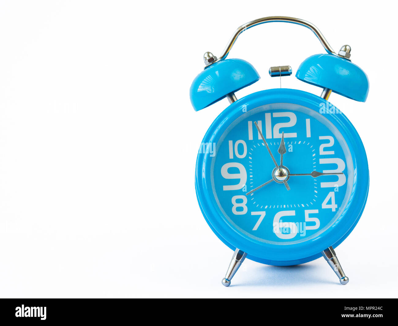 Close up Alarm clock isolated on white background Stock Photo - Alamy