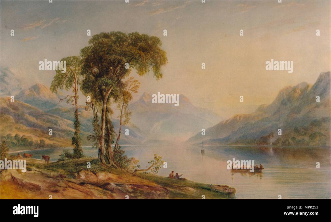 水彩画 BEN VENUE 1833 Ben Venue from Loch Achray', 1840, (1935). Artist: Anthony Vandyke