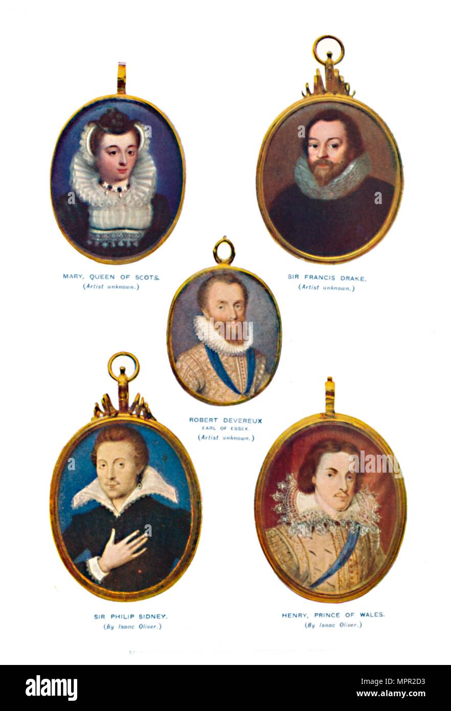 'Miniatures of the Elizabethan Period (Victoria and Albert Museum.)', c1580-1610, (1903). Artist: Unknown. Stock Photo