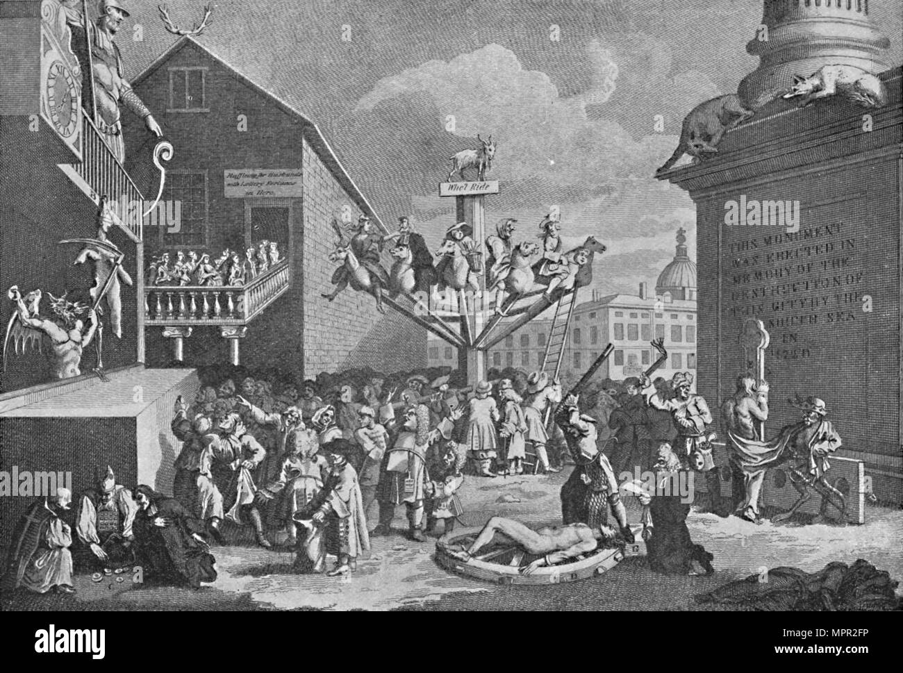 'The South Sea Bubble, from a print by William Hogarth', 1721, (1904). Artist: William Hogarth. Stock Photo